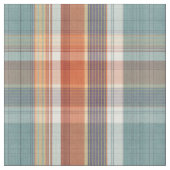 Tissu Motif Turquoise en plaid blanc orange foncé (Fermer)