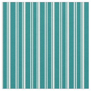 Tissu Motif turquoise et blanc à rayures