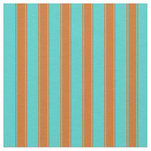 Tissu Motif turquoise et chocolat à rayures/à rayures