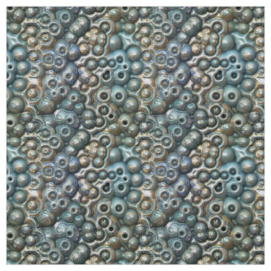 Tissu Motif Turquoise Et Or (Échantillon)