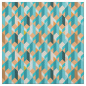 Tissu Motif turquoise et orange de formes (Échantillon)