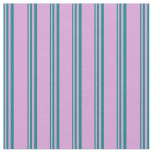 Tissu Motif turquoise et recouvert de plumes/rayures