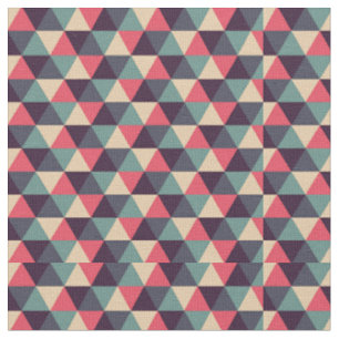Tissu Motif turquoise et rose de triangle