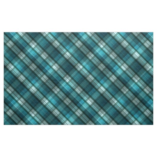 Tissu Motif turquoise vibrant et moderne de plaid (Yard)