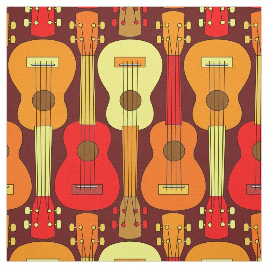Tissu Motif Ukulele vertical (Échantillon)