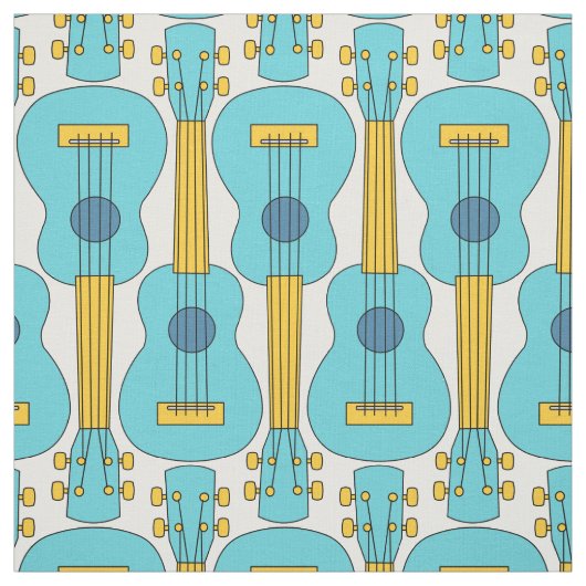 Tissu Motif Ukulele vertical (Échantillon)