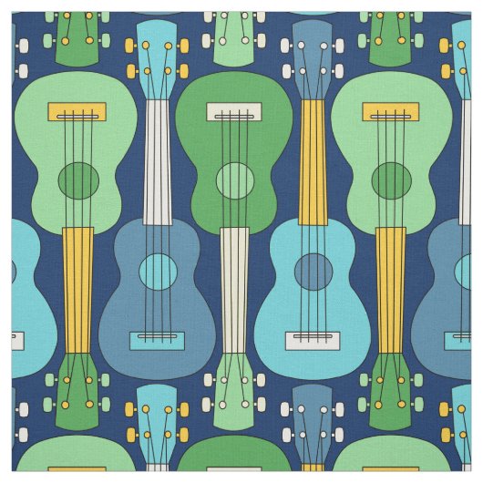 Tissu Motif Ukulele vertical (Échantillon)
