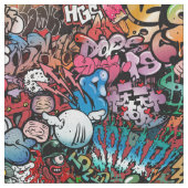 Tissu Motif urbain de caractères de graffiti d'art de (fermé)