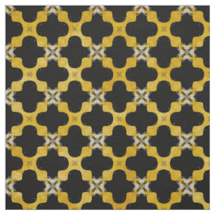Tissu Motif urbain moderne noir, jaune, gris