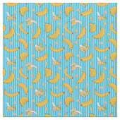 Tissu Motif vectoriel de bande banane | bleu turquoise (Fermer)