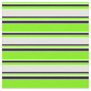 Tissu Motif vert, blanc et noir à rayures/à rayures
