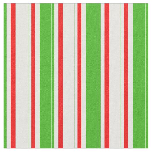 Tissu Motif vert, blanc, rouge rayé/lin (Fermer)