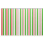Tissu Motif vert, blanc, rouge rayé/lin (Fat Quarter)