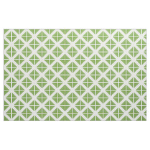 Tissu Motif vert blanc tendance triangles