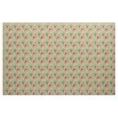 Tissu Motif vert champignons du milieu du siècle (Fat Quarter)