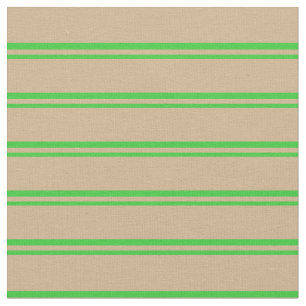 Tissu Motif vert chaux et tanné/rayé
