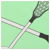 Tissu Motif vert clair de bâtons de lacrosse (Fermer)