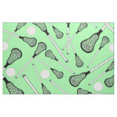 Tissu Motif vert clair de bâtons de lacrosse (Fat Quarter)