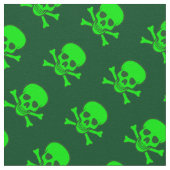 Tissu Motif vert de crâne et d'os croisés (Détail)