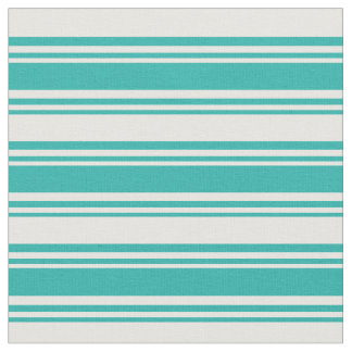 Tissu Motif vert de la mer claire et blanc