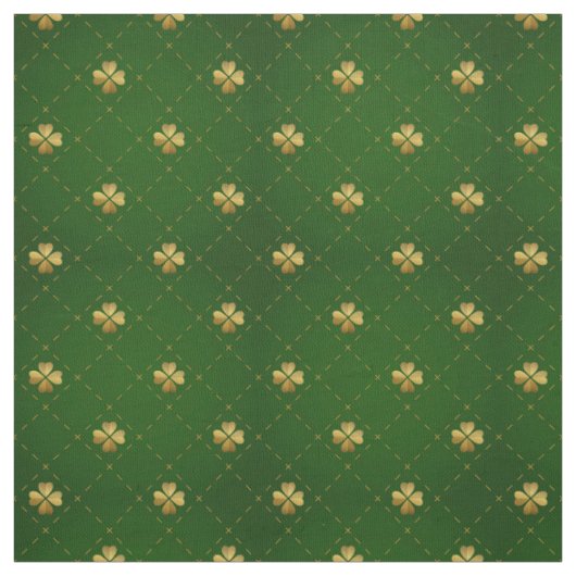 Tissu Motif vert d'or de trèfle (Échantillon)