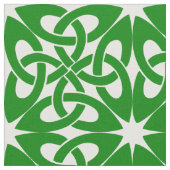 Tissu Motif vert et blanc de Knotwork de Celtic (Fermer)