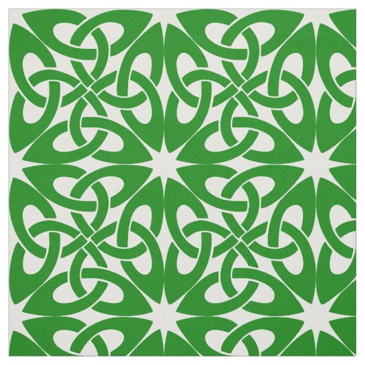 Tissu Motif vert et blanc de Knotwork de Celtic (Échantillon)