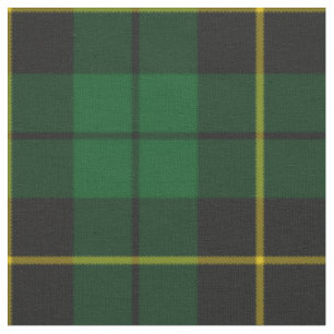 Tissu Motif vert et noir de plaid