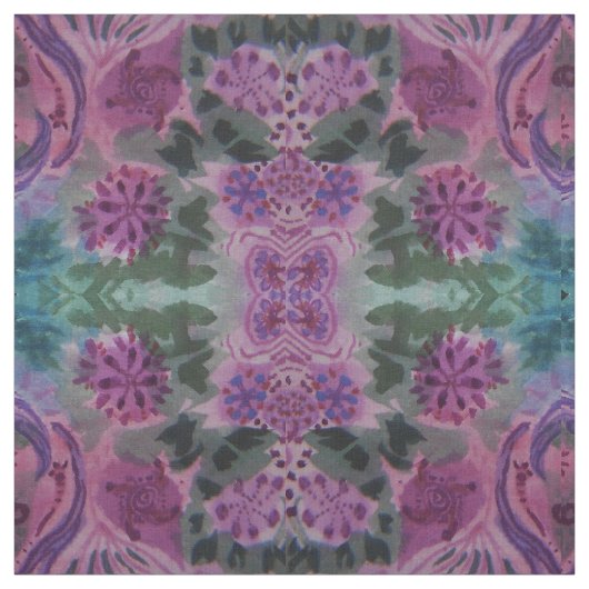 Tissu Motif vert et pourpre (Échantillon)