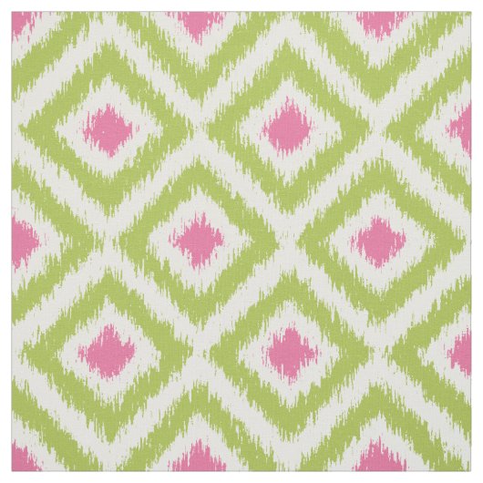 Tissu Motif vert et rose de large échelle d'Ikat de (Échantillon)