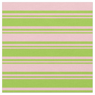 Tissu Motif vert et rose/rayé