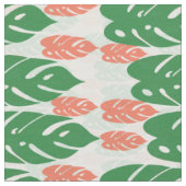 Tissu Motif vert feuille orange (Fermer)