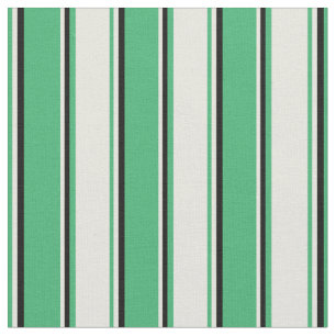 Tissu Motif vert mer, beige et noir