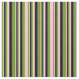 Tissu Motif vert, rose et noir
