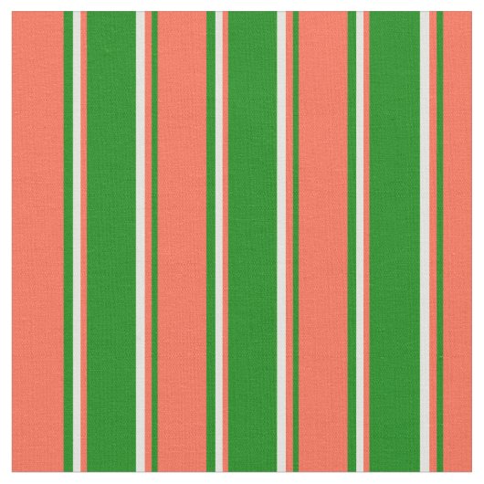 Tissu Motif vert, rouge et jaune clair des rayures (Fermer)