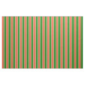 Tissu Motif vert, rouge et jaune clair des rayures (Fat Quarter)