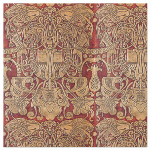 Tissu Motif vintage Art Nouveau Oiseau Et Foliage