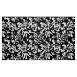 Tissu Motif vintage blanc Backgroun noir fait sur