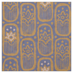 Tissu motif vintage bleu fleuri de style indien.