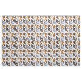 Tissu Motif vintage mignon de dessin de chat (Fat Quarter)