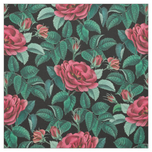 Tissu Motif vintage Red Roses