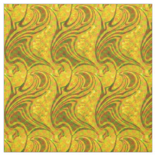 Tissu Motif vintage rétro psychédélique jaune