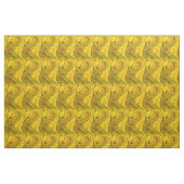 Tissu Motif vintage rétro psychédélique jaune (Fat Quarter)