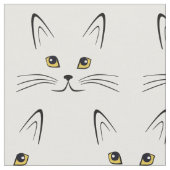 Tissu Motif visage de chat (Fermer)