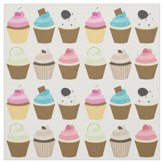 Tissu Motif Whimsical Cupcakes (Échantillon)
