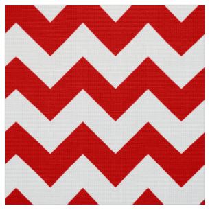 Tissu Motif zigzag chevron rouge et blanc