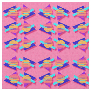Tissu Motifs au néon de triangle de Memphis d'années '