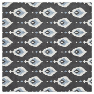 Tissu motifs tribaux de l'ikat blanc blanc gris gris et