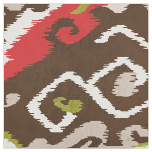Tissu motifs tribaux de l'Ikat rouge pâle