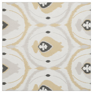 Tissu motifs tribaux kat gris et beige neutre